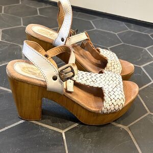 White Woven Platform Sandals